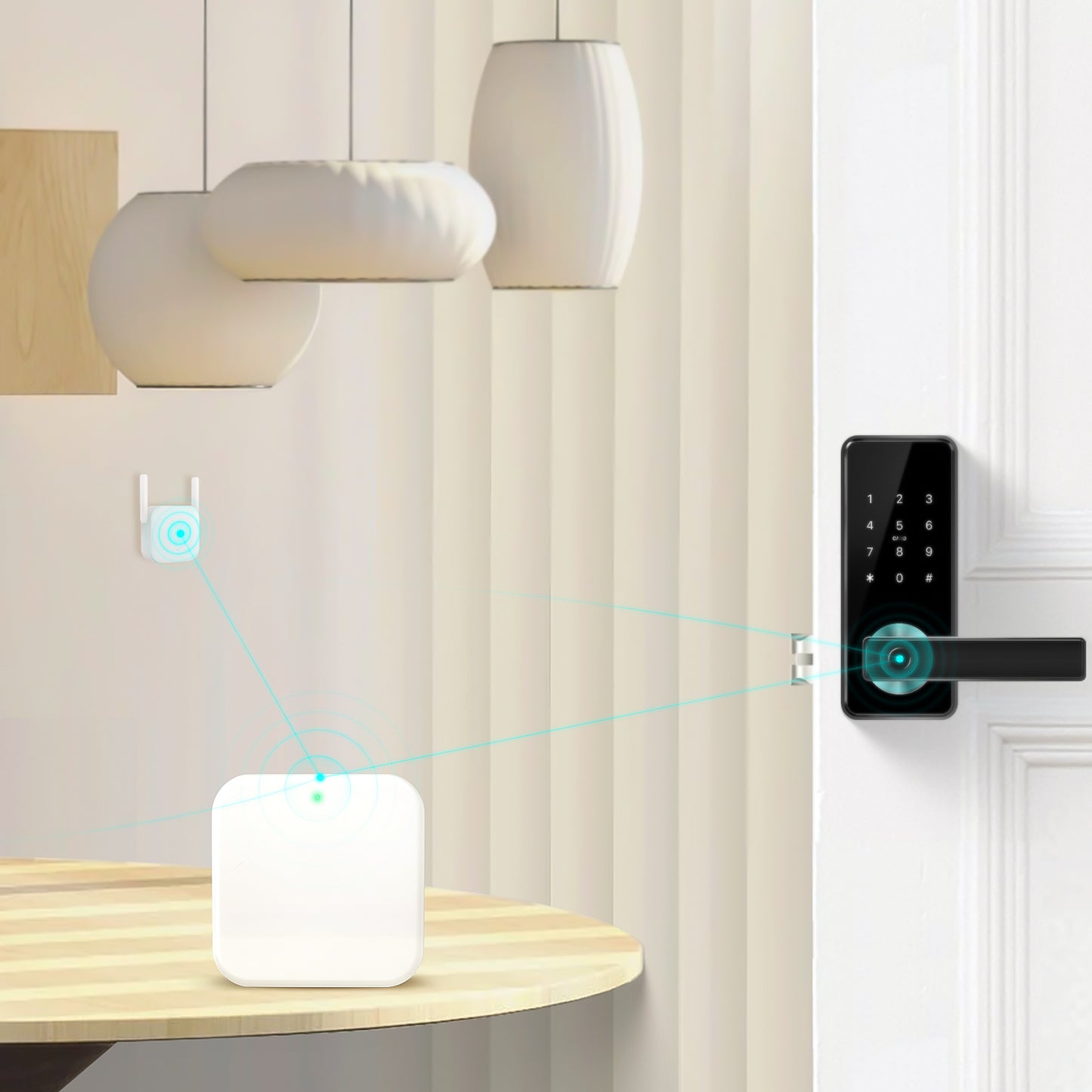 Nyboer WiFi Gateway G2, Remote Control Smart Lock with TTLock App,Work with Alexa and Google Home