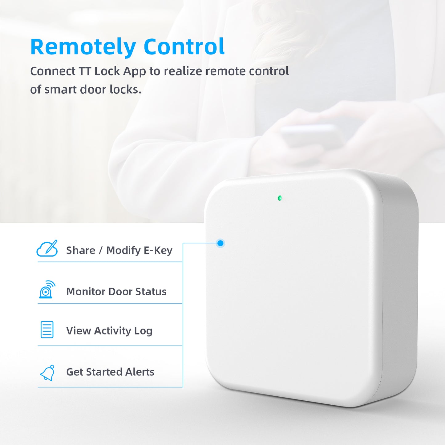 Nyboer WiFi Gateway G2, Remote Control Smart Lock with TTLock App,Work with Alexa and Google Home